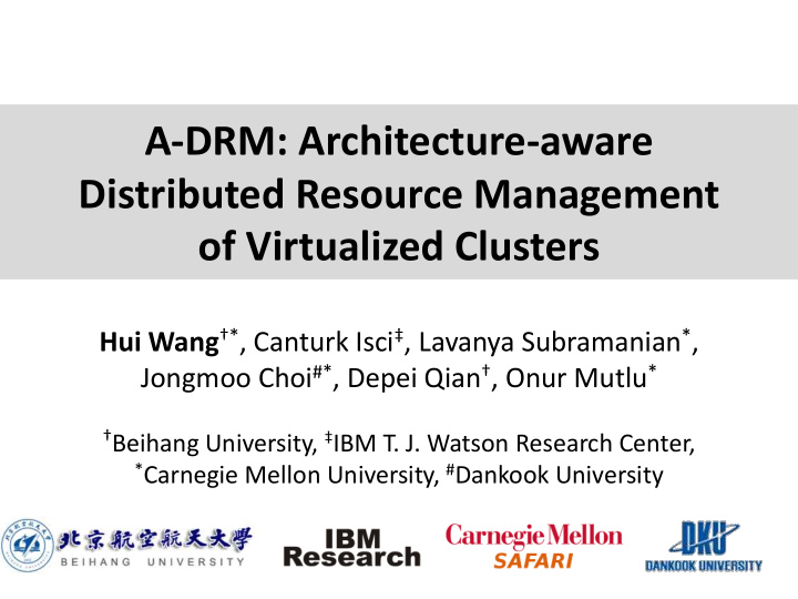 a drm architecture aware distributed resource management