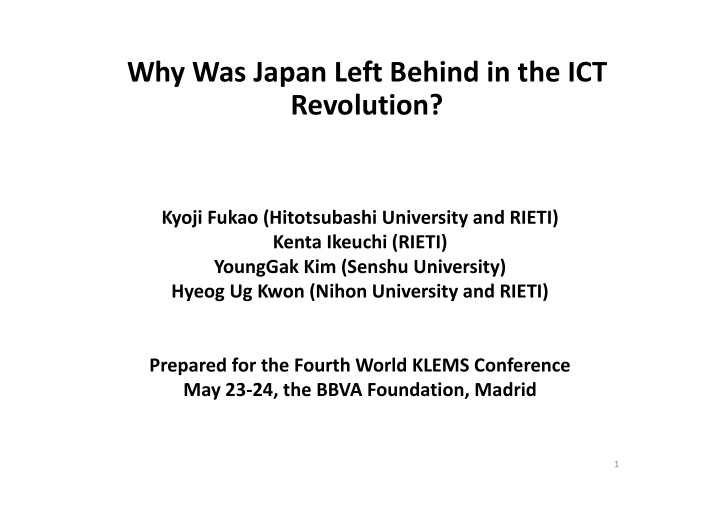 why was japan left behind in the ict revolution