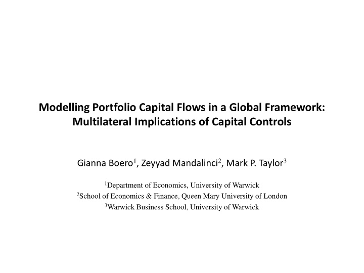 multilateral implications of capital controls