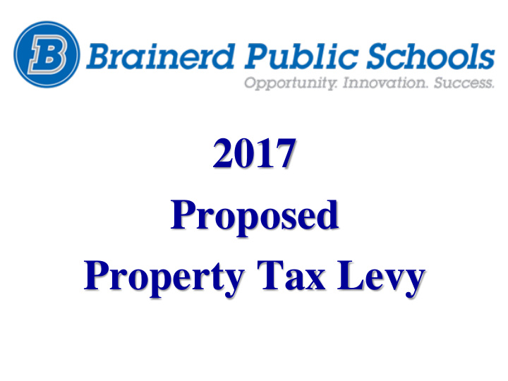 proposed property tax levy