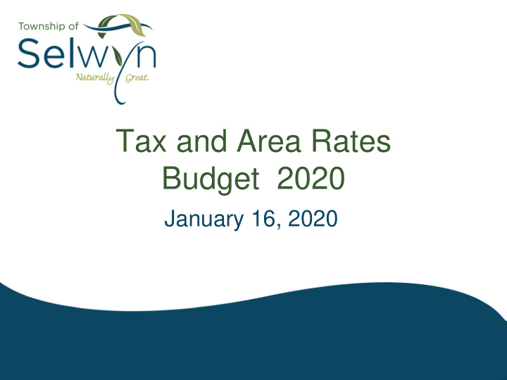 tax and area rates budget 2020