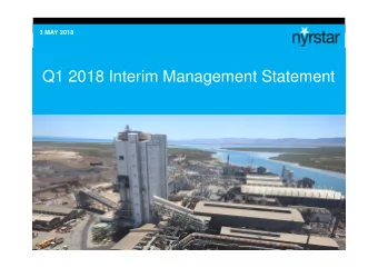 Q1 2018 Interim Management Statement  Important Notice    This presentation has been prepared by