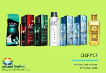 Q1FY17  Performance Update 3 rd August 2016 Q1FY17 Snapshot Consolidated  in Millions  1,282