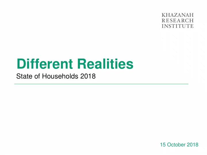 different realities