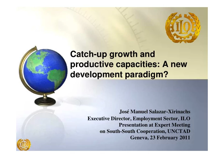 catch up growth and productive capacities a new