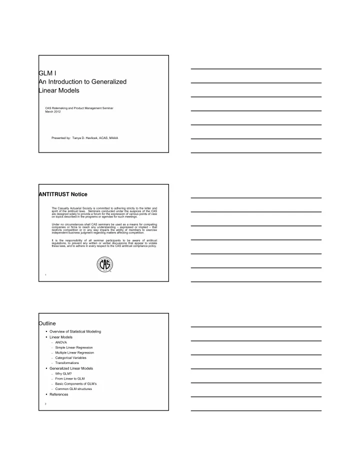 glm i an introduction to generalized linear models