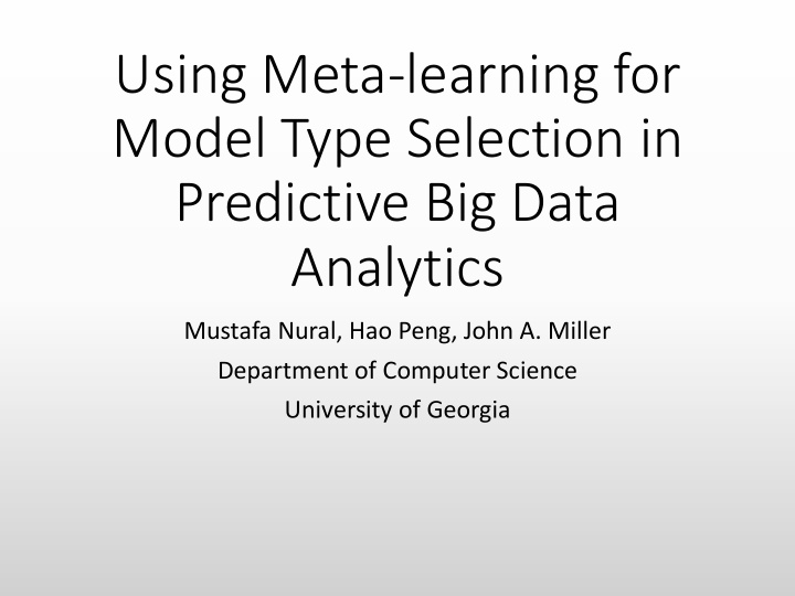 model type selection in
