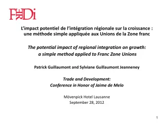 Limpact potentiel de lintgration rgionale sur la croissance :  une mthode simple