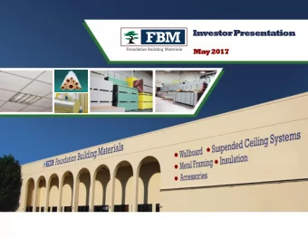 Investor Presentation  November 2016  November 2016  May 2017  Disclosures This presentation