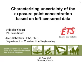 Characterizing uncertainty of the  exposure point concentration based on left-censored data
