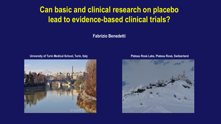 can basic and clinical research on placebo