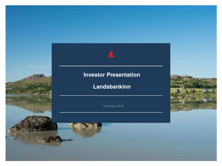 investor presentation landsbankinn
