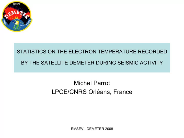 michel parrot lpce cnrs orl ans france