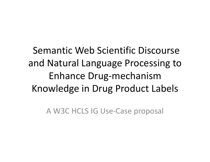 semantic web scientific discourse and natural language