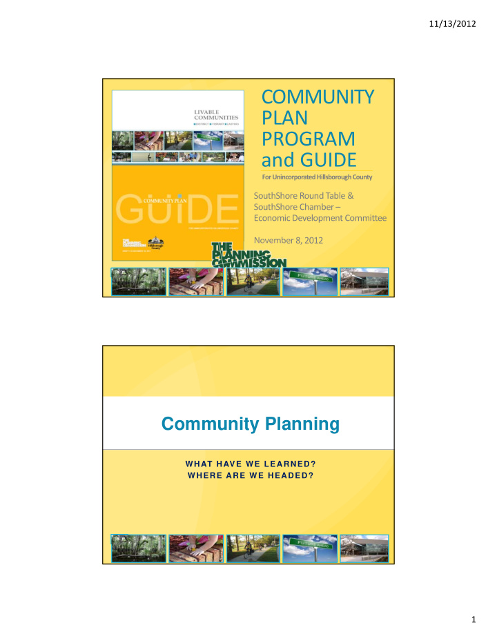 community plan program and guide