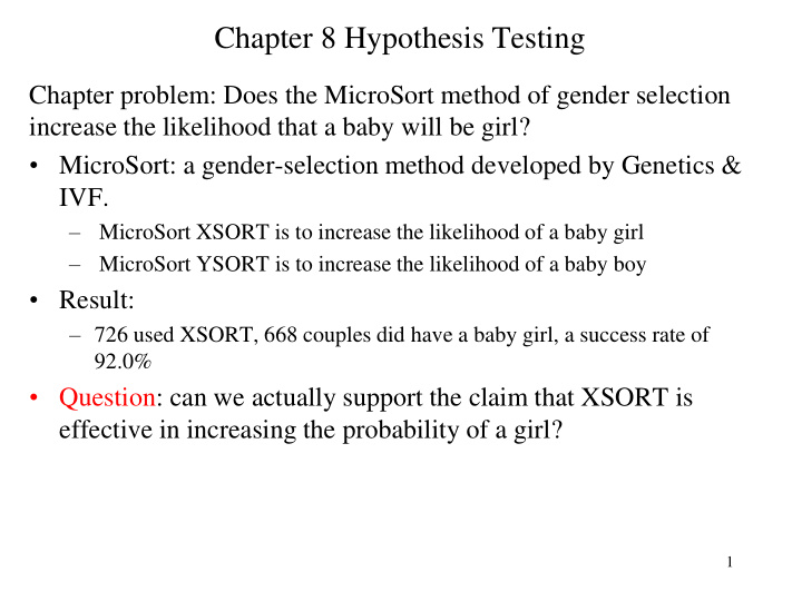 chapter 8 hypothesis testing