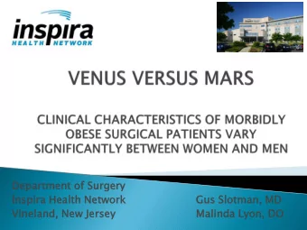 Departmen  artment  t of Surgery  gery  Inspira  ira Health  th Network  ork  Gus Slot  otma  man,