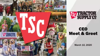 CEO  Meet &amp; Greet  March 10, 2020  Safe-Harbor Statement  The Company claims the protection of