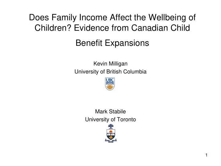 does family income affect the wellbeing of children