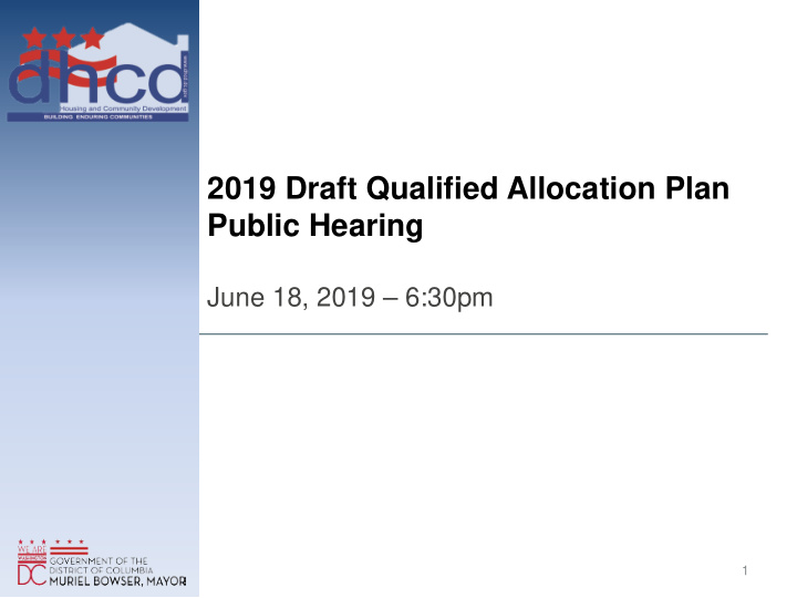 2019 draft qualified allocation plan public hearing