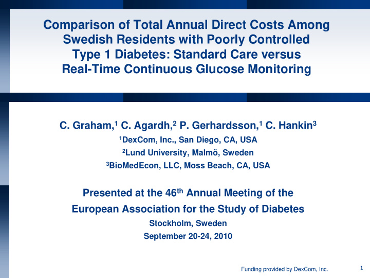 comparison of total annual direct costs among