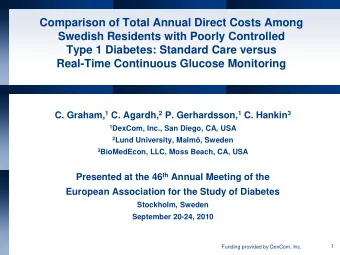 Comparison of Total Annual Direct Costs Among  Swedish Residents with Poorly Controlled  Type 1