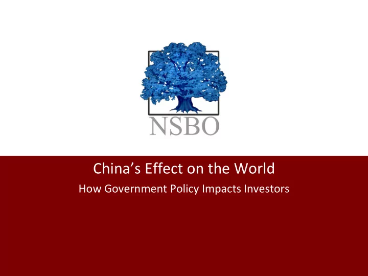 china s effect on the world