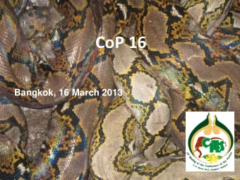 CoP 16  Bangkok, 16 March 2013  Bangkok, 16 March 2013  Bangkok, 16 March 2013  Ralph Arbeid  Ralph