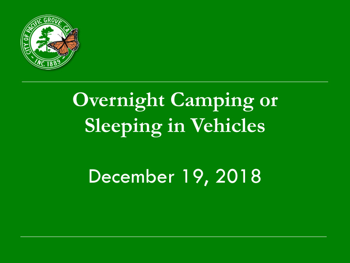 sleeping in vehicles