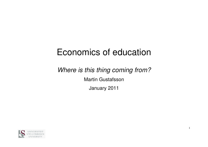 economics of education