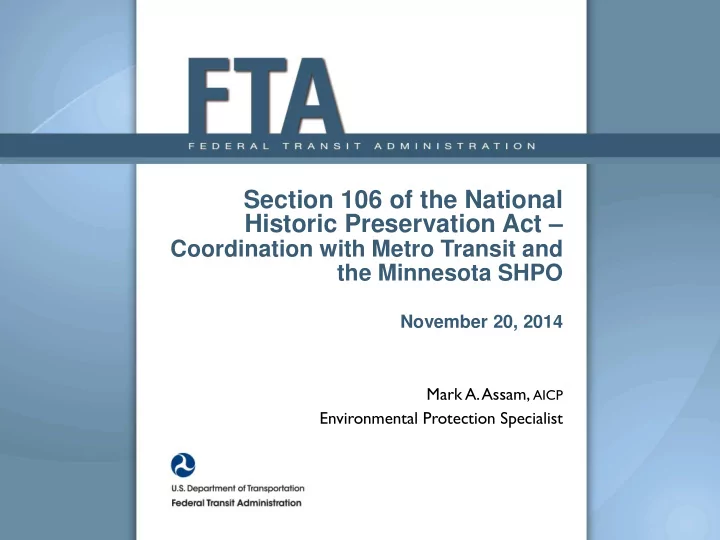 section 106 of the national historic preservation act