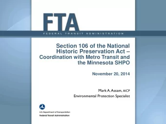 Section 106 of the National  Historic Preservation Act   Coordination with Metro Transit and