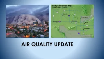 AIR QUALITY UPDATE CLEAN AIR ACT  AMBIENT AIR  QUALITY STANDARDS  Carbon Monoxide    Lead