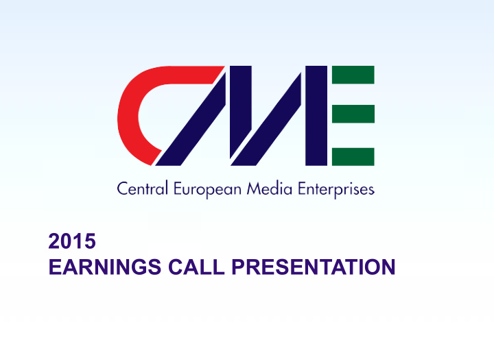 2015 earnings call presentation cautionary language