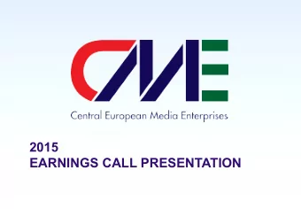 2015  EARNINGS CALL PRESENTATION  Cautionary Language  This presentation contains forward-looking