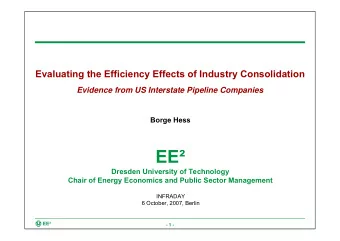 EE  Dresden University of Technology  Chair of Energy Economics and Public Sector Management