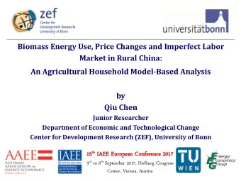 by  Qiu Chen  Junior Researcher  Department of Economic and Technological Change  Center for