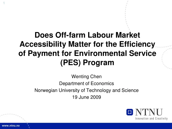 of payment for environmental service