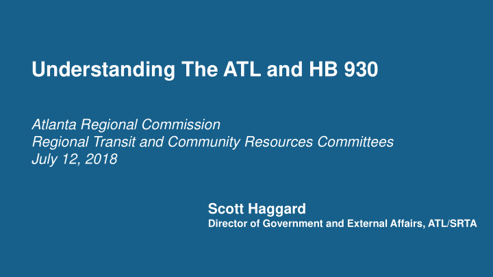 understanding the atl and hb 930