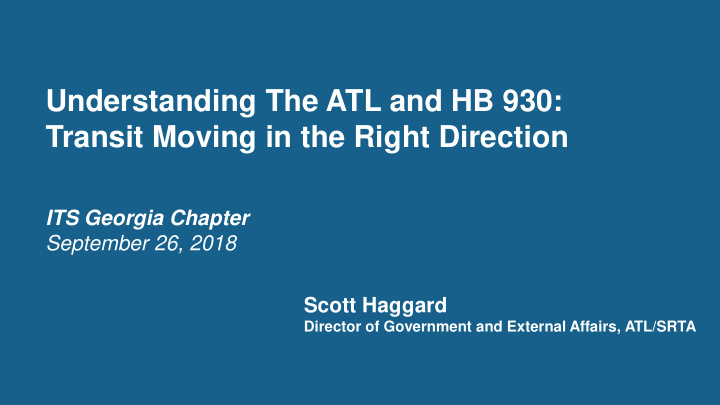 understanding the atl and hb 930 transit moving in the