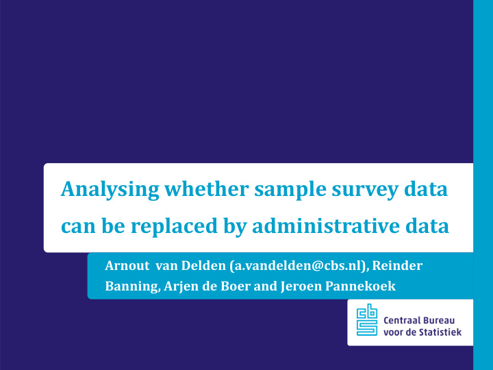analysing whether sample survey data