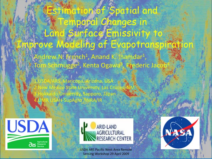 estimation of spatial and temporal changes in land