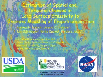 Estimation of Spatial and  Temporal Changes in  Land Surface Emissivity to  Improve Modeling of