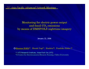 21 st Asia-Pacific Advanced Network Meetings 21 st Asia-Pacific Advanced Network Meetings