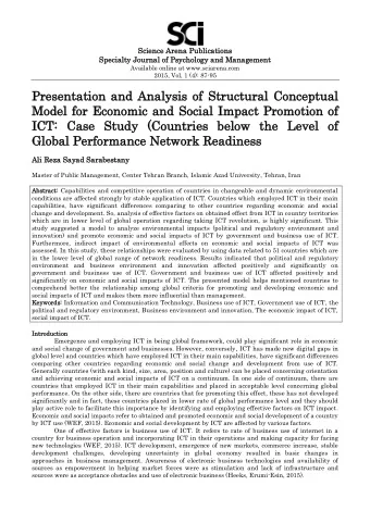 Pr  Prese  esentation  ntation and  and Anal  nalysi  ysis  s of  of Structur  tructural  al Conc
