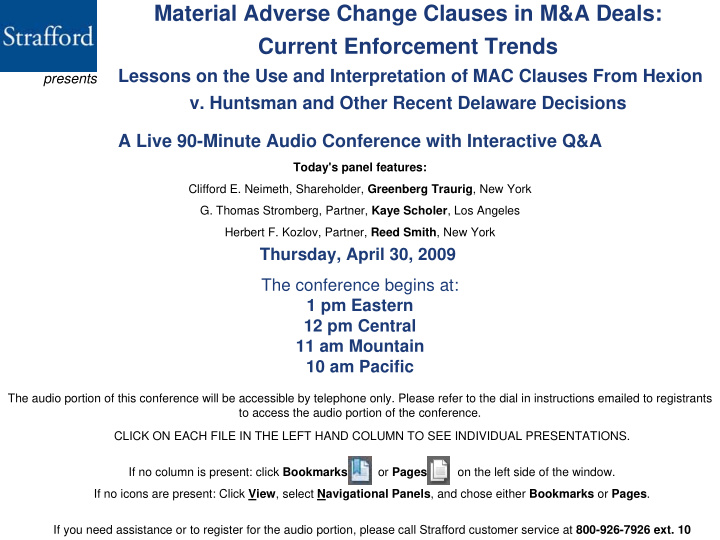 material adverse change clauses in m a deals current