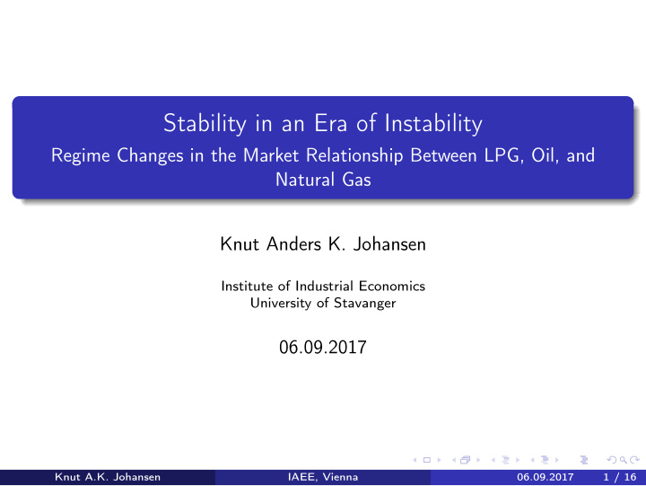 stability in an era of instability