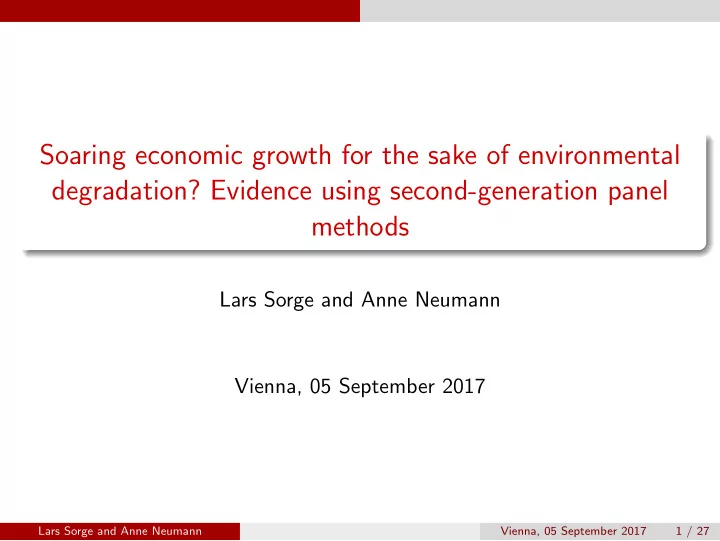 soaring economic growth for the sake of environmental