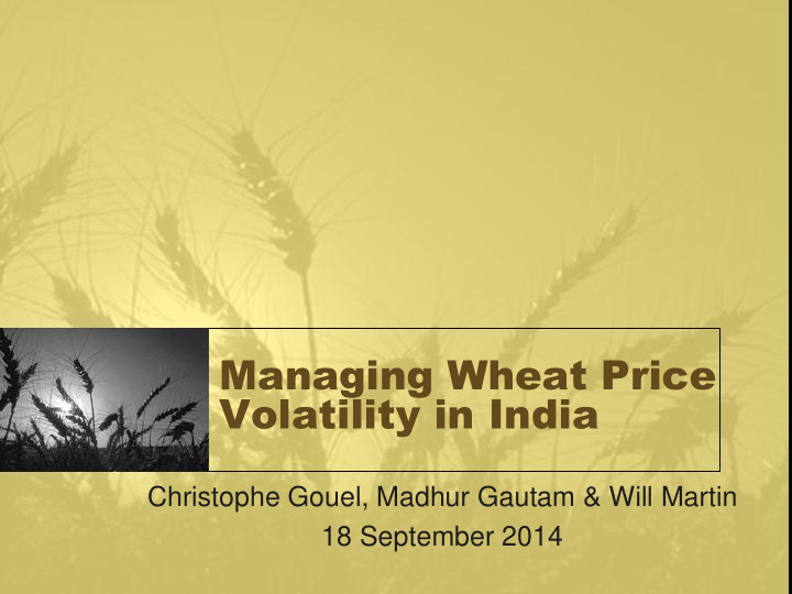 managing wheat price