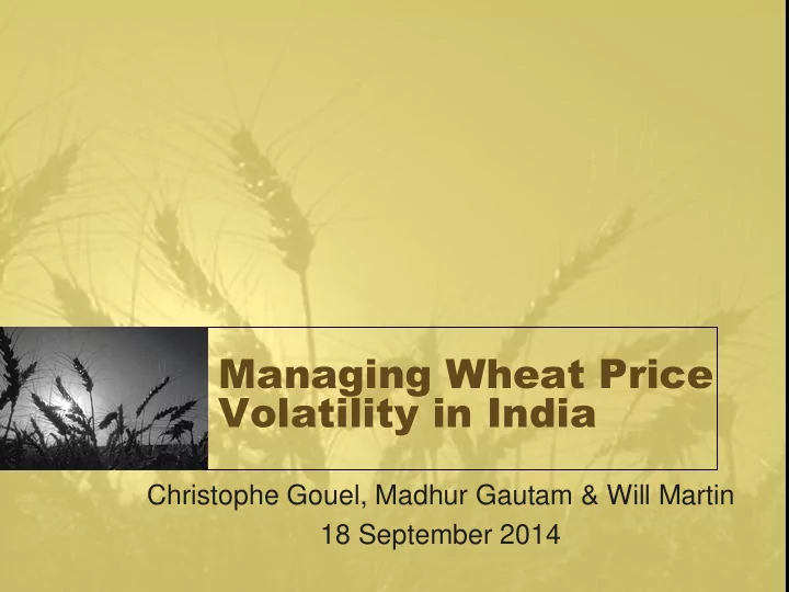 managing wheat price
